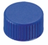 LLG-Screw caps N 9, blue PP, closed top, Red Rubber/FEP colourless, hardness: 40° shore A, thickness:1.0mm,pack of 100